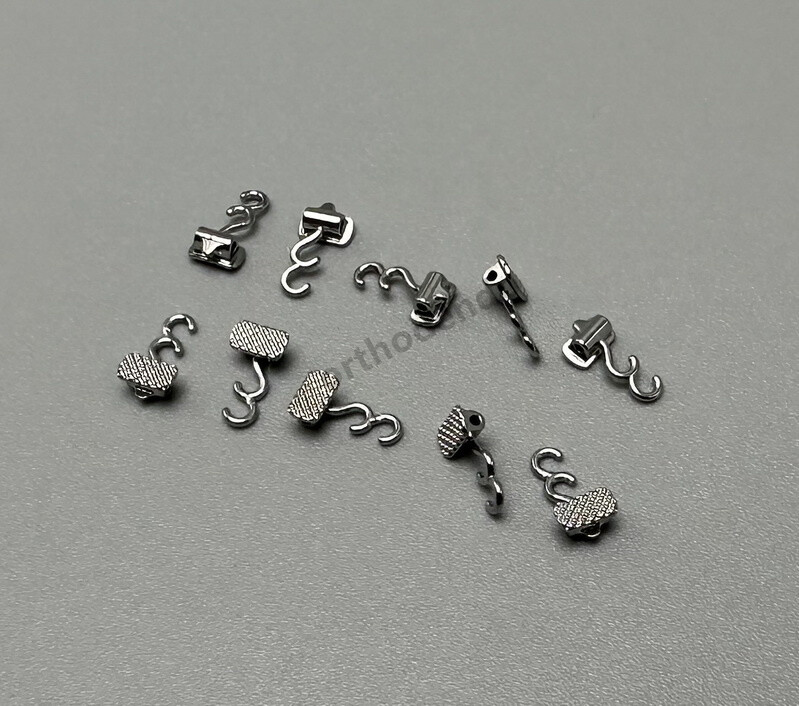 10pc/bagDental Orthodontic Crimpable Hooks Multi-Function Long Curved Left Right