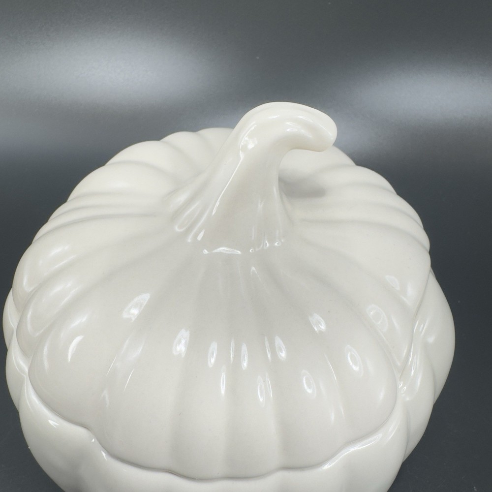 Home Interiors Stoneware Ceramic Pumpkin Shape Canister Cookie Jar Container