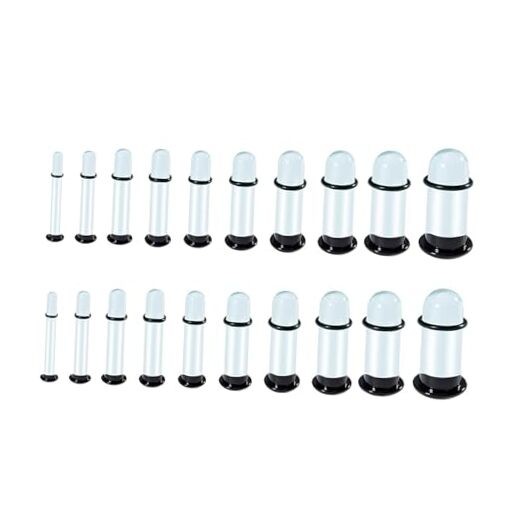 20PCS Glass Ear Stretching Kit - Dead Stretching Kit with Single Flare Plugs,