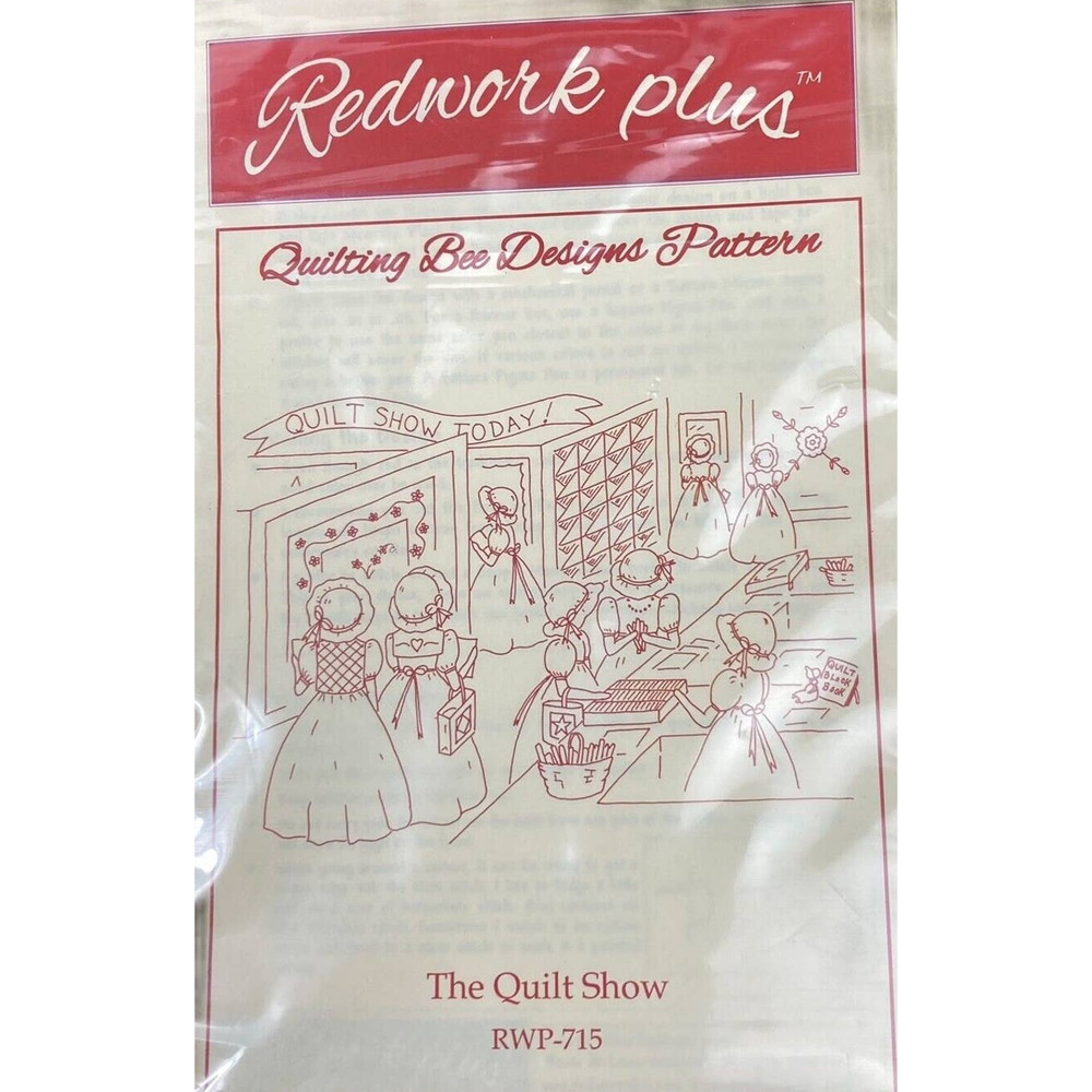 Redwork Quilt Show Quilting Bee Designs Pattern 14" X 18" from Redwork Plus