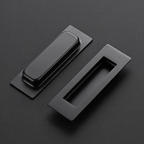 Ravinte Black Sliding Closet Door Handles, Flush Pulls, Recessed Finger Pulls
