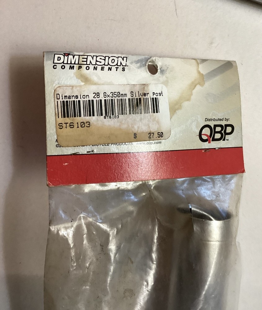 Dimension Silver Seat Post 28.6x350mm. NEW!