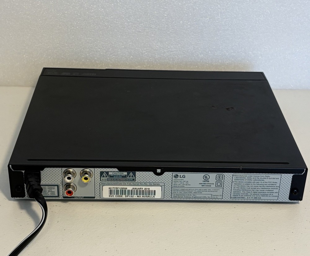 LG DP132 DVD Or CD Player With Remote & Cable In Good Condition