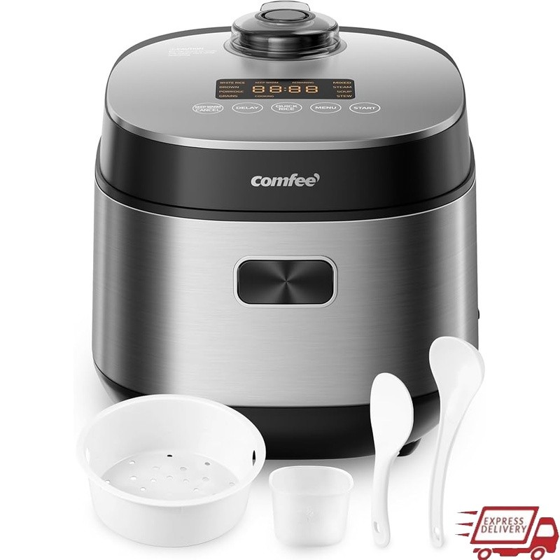 Multi-Function Rice Cooker LCD Touch Control 9 Cooking Programs Fuzzy Logic New