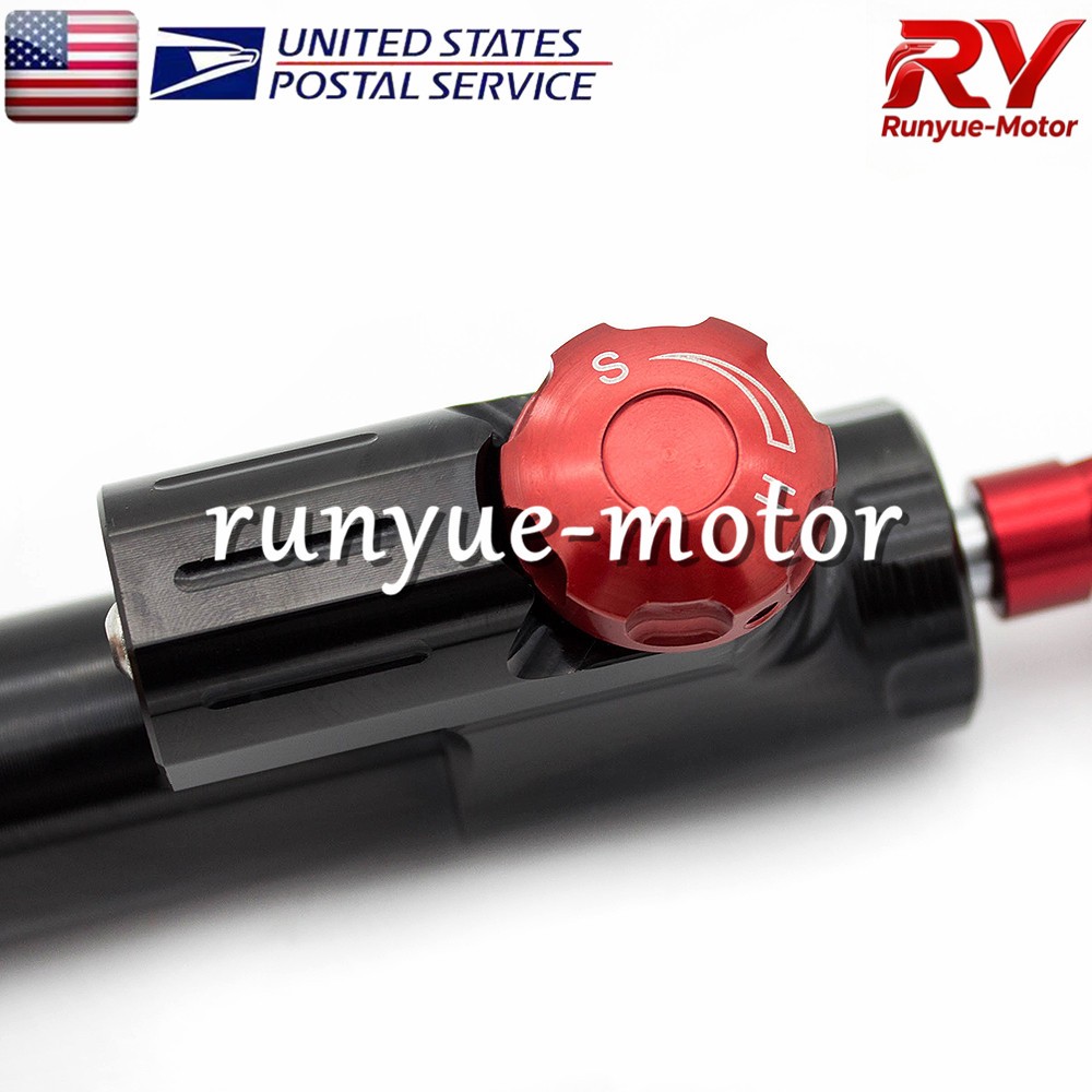 Adjust Steering Damper Stabilizer Linear Control Universal Aluminum Black+Red