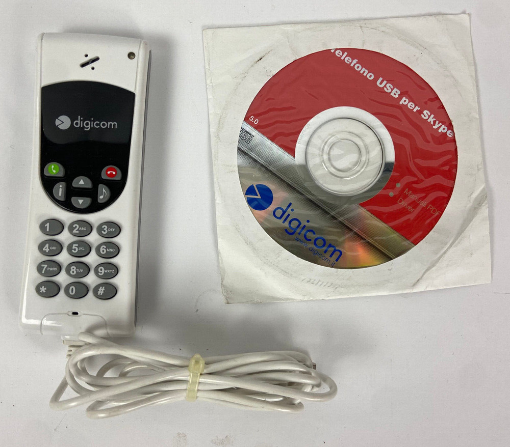 Digicom Skytel 8E4349 BK Skype USB Voip Phone with CD Driver