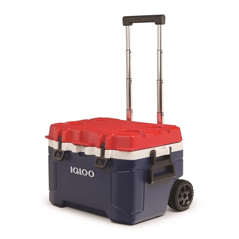Trailmate Blue/Red/White 52 qt Roller Cooler