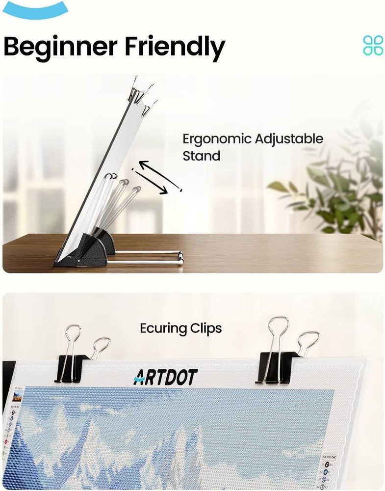 A4 LED Light Pad for Diamond Painting USB Powered Adjustable Brightness Board