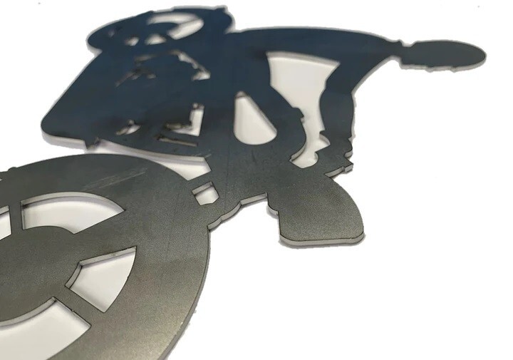 Silhouette Motorcycle Rider Harley Shape .075" Thickness Steel Flat Solid MC1491