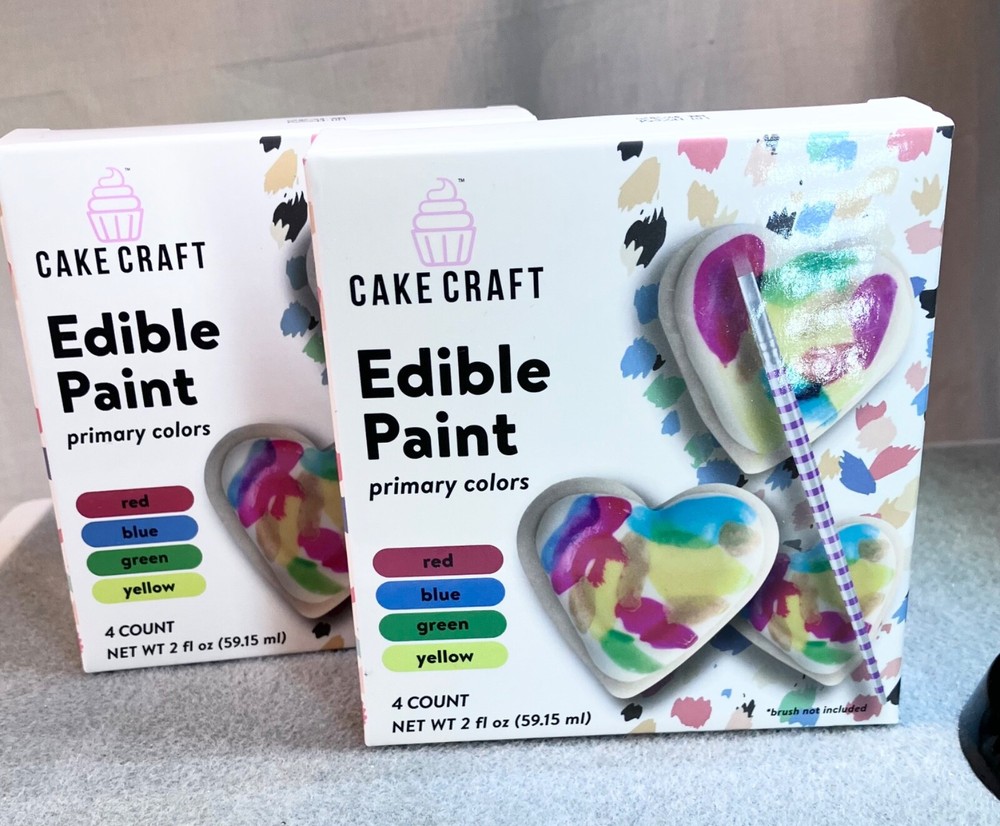 Cake Craft Edible Paint Primary Colors 2 Boxes New