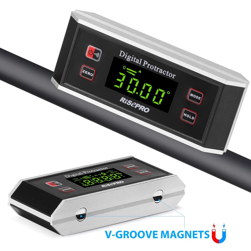 RISEPRO Digital Inclinometer Protractor Angle Finder