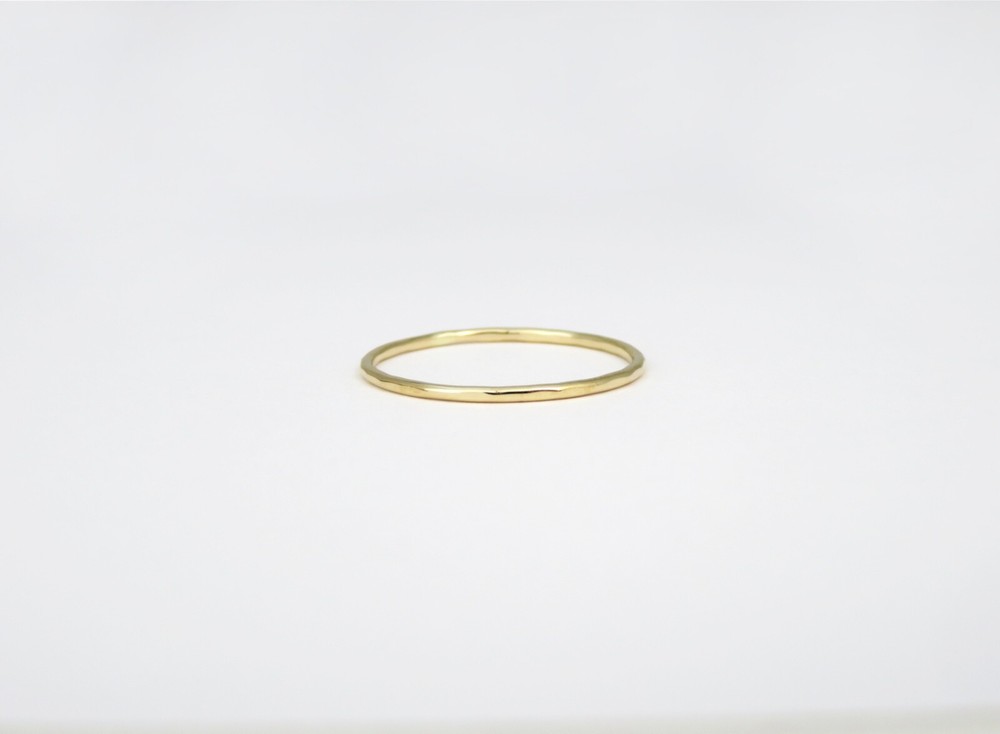 Hammmered Ring, 14k Gold Ring, Thin Gold Ring, Dainty Gold Ring, Stacking Ring