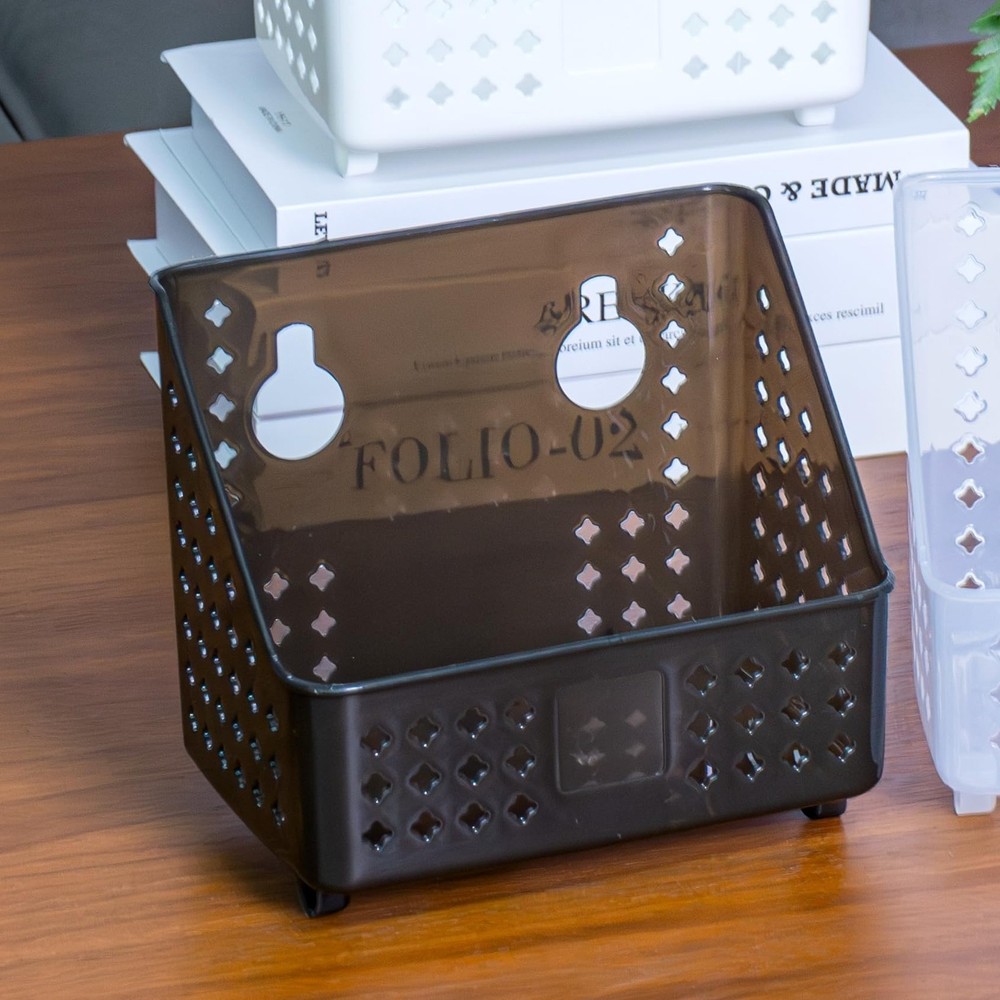 Plastic Hanging Baskets with Hole, Wall Mounted Storgae Boxes, Hangable Shelf...