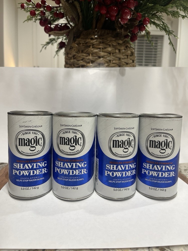 4 Pack Softsheen-Carson Magic Shave Regular Strength Shaving Powder, 5 oz