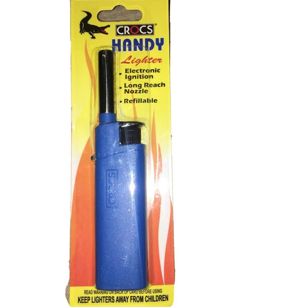 Crocs Handy Lighter Electronic Ignition Long Reach Nozzle Refillable