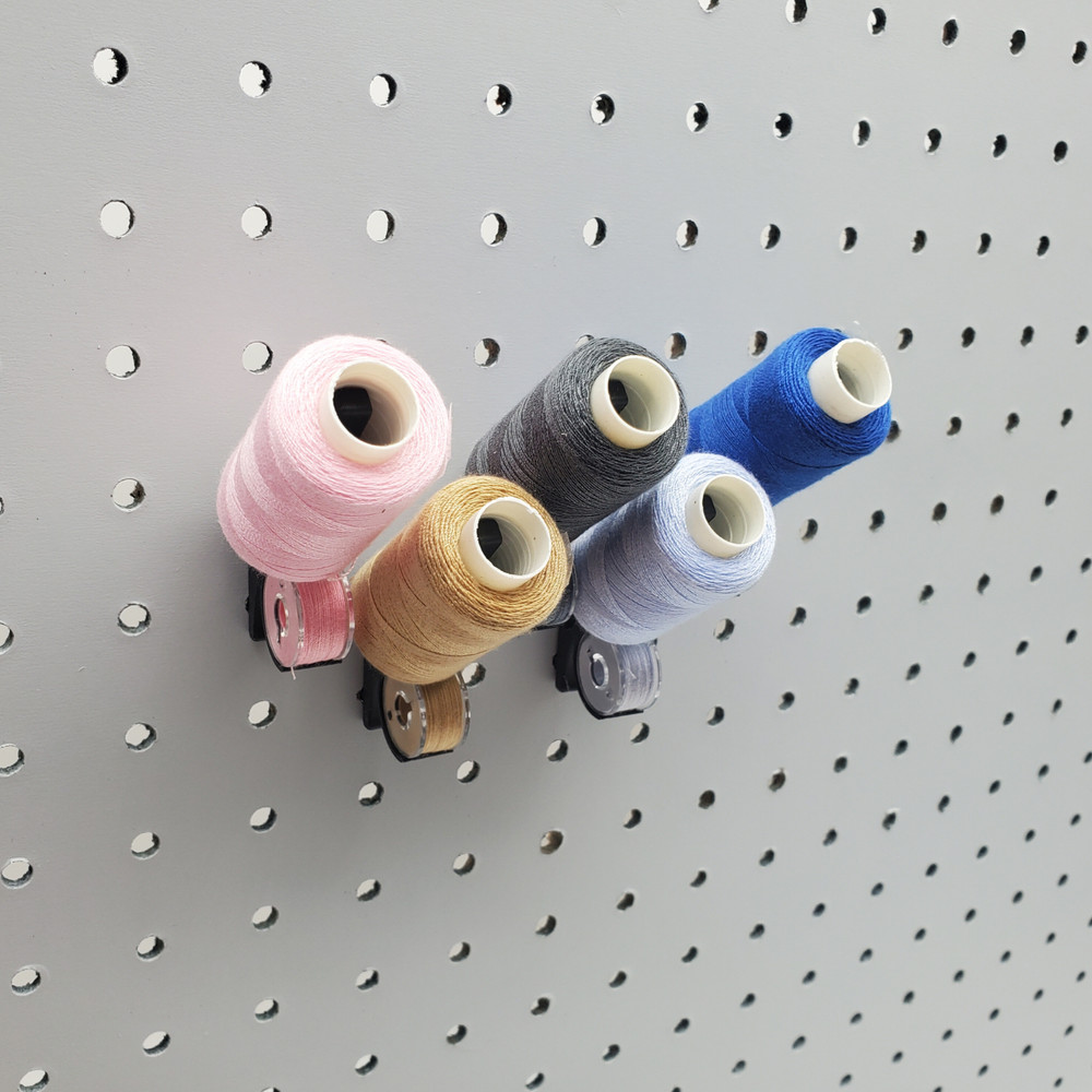 10pk, Thread & Bobbin 1/4" Pegboard Accessory, Sewing Thread Storage Hooks