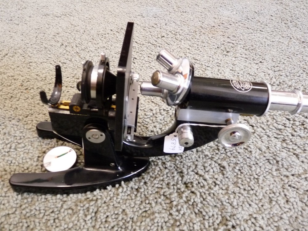 BAKER MICROSCOPE W CASE AND LENSES 4- 879