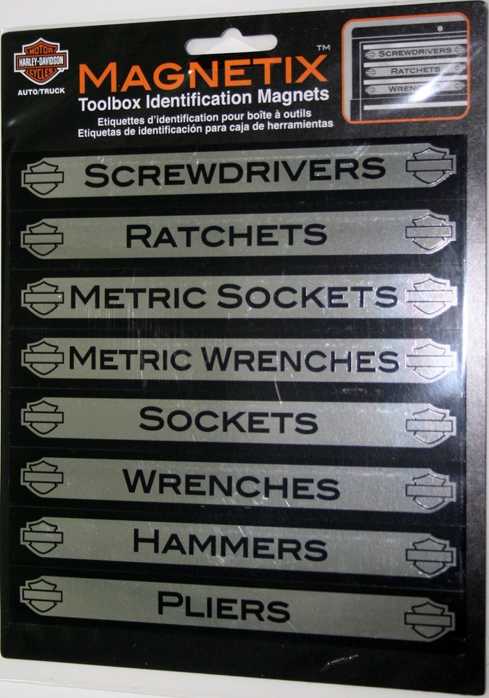 Harley-Davidson Magnetix Toolbox Identification Magnets, 16 Pack CG47000