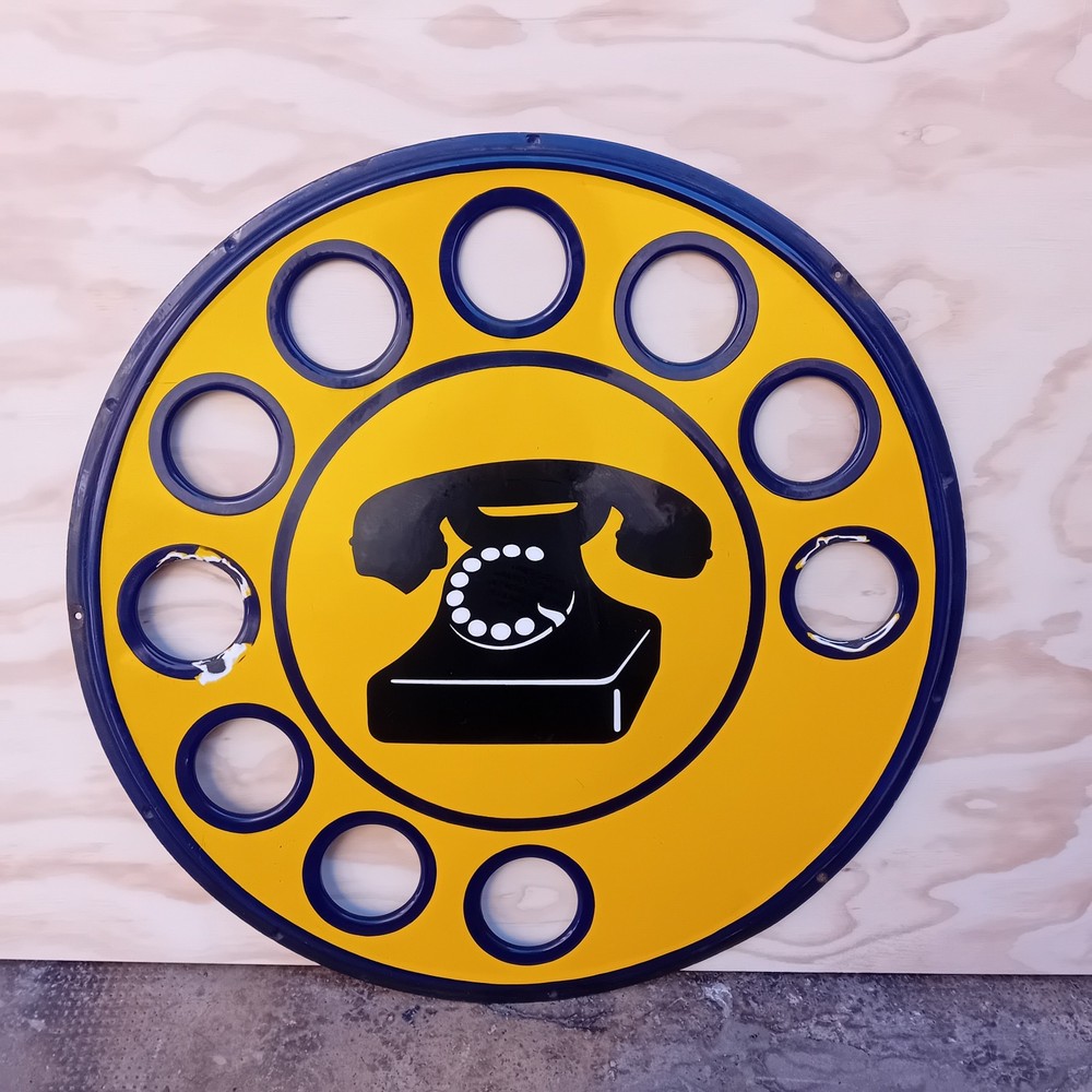 68cm Enamel Phone Sign