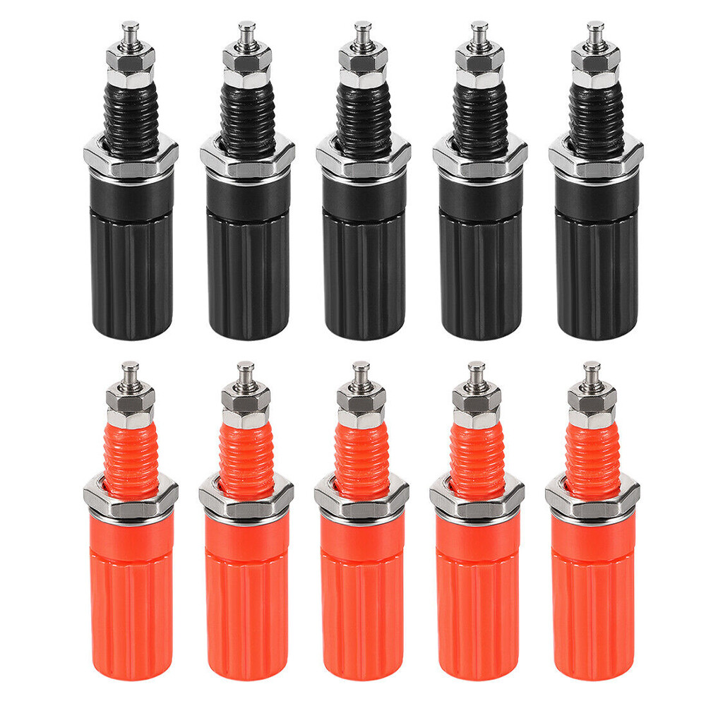 10pcs Binding Post M8 Thread Amplifier Connector Banana Plug Jack Socket
