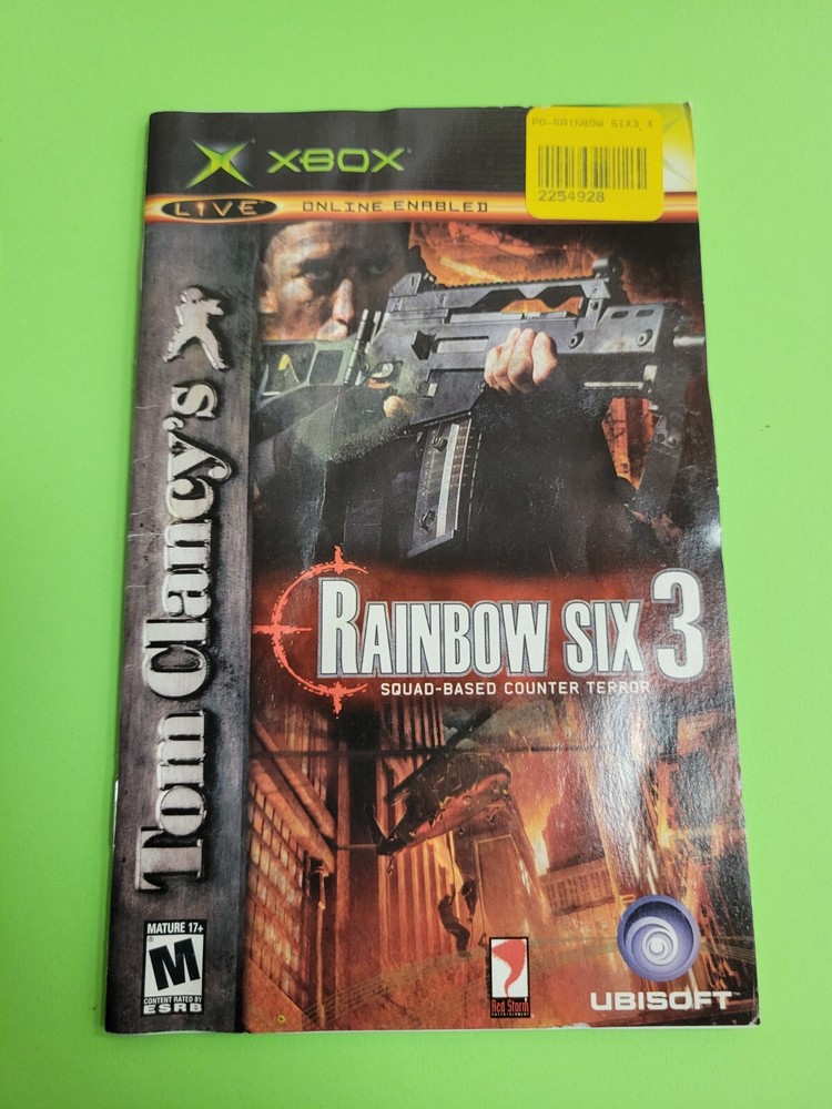Rainbow Six 3 Original Xbox MANUAL ONLY Authentic Original