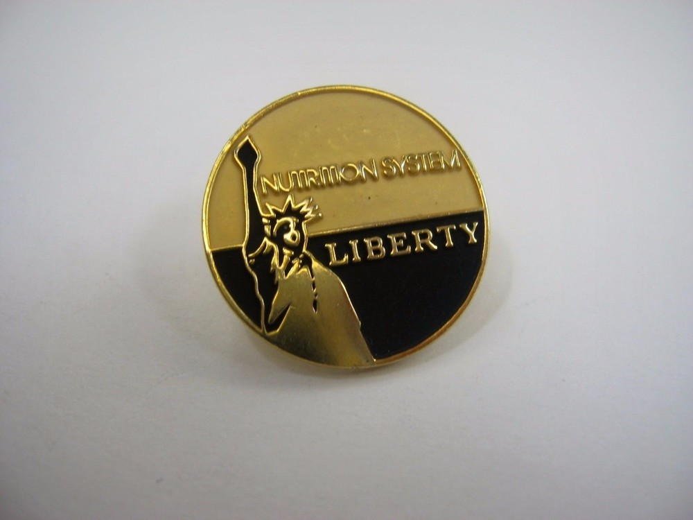 Vintage Collectible Advertising Pin: Nutrition System Liberty
