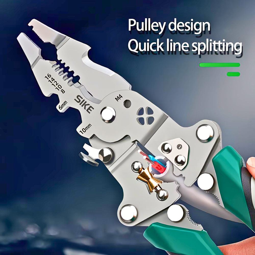 Collapsible Wire Stripper Multi Tool High Carbon Steel Cutter Crimper