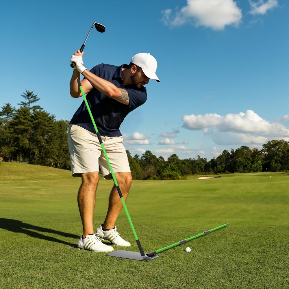 Adjustable Golf Swing Plane Trainer System for Practicing Aiming Putting Swing