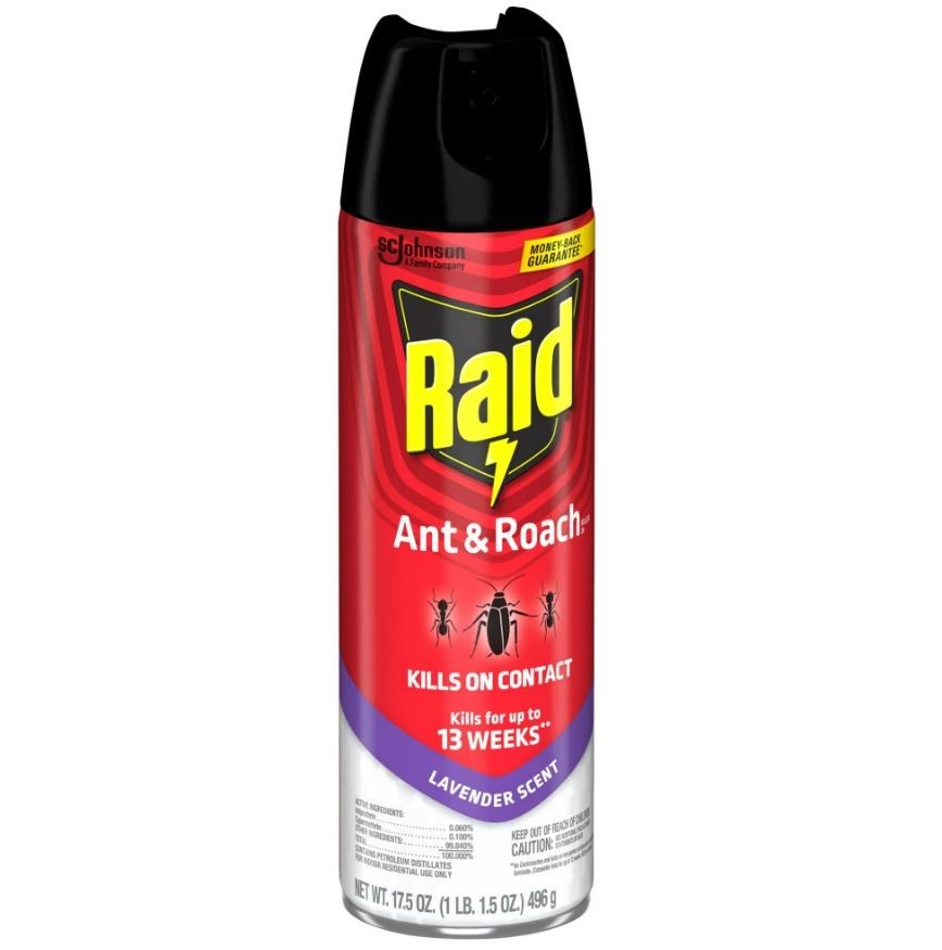 Raid Ant & Roach Killer Spray Lavender Scent for Listed Bugs 17.5 oz