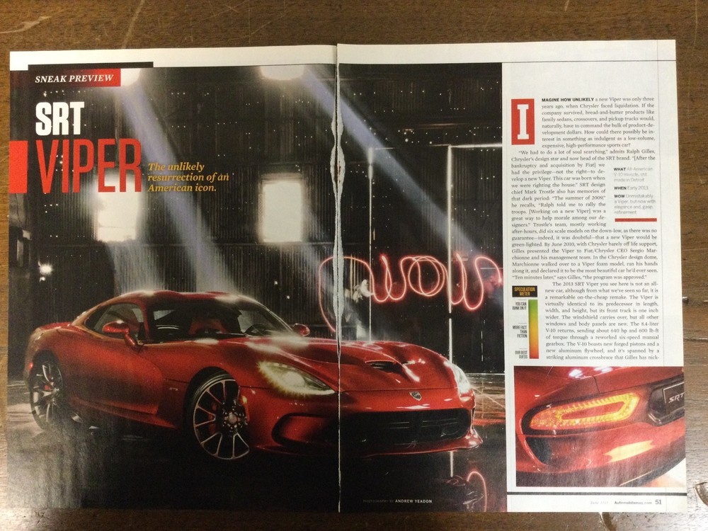 Misc 5572 Article Sneak Preview 2013 Viper SRT June 2012 3 page
