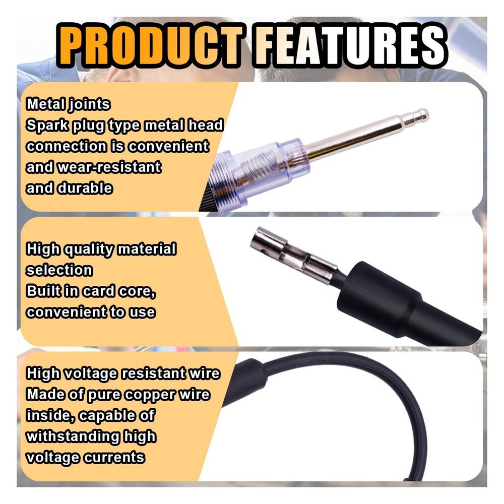 Inline Spark Plug Tester, Straight Boot Ignition Coil Tester 2 PCS, Brown