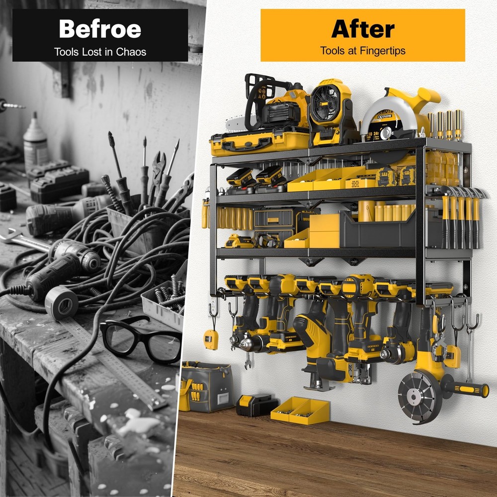 Power Tool Organizer Wall Mount, 15 Min Assembly & Maximum 150lb load by Heav...