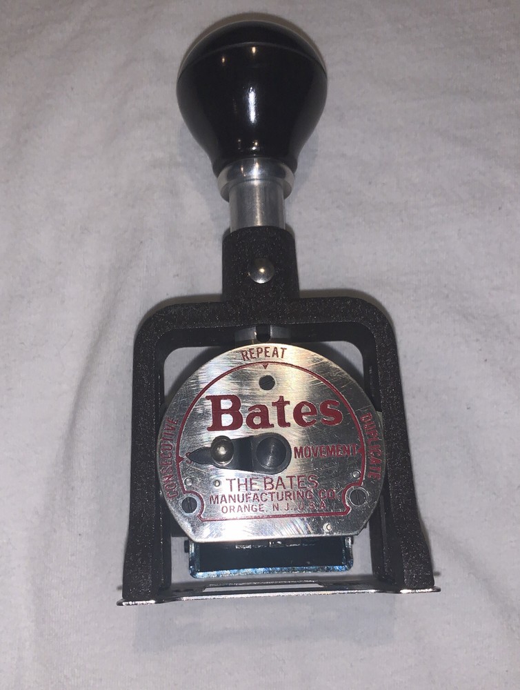 Vintage Bates Numbering Machine 6 Wheels