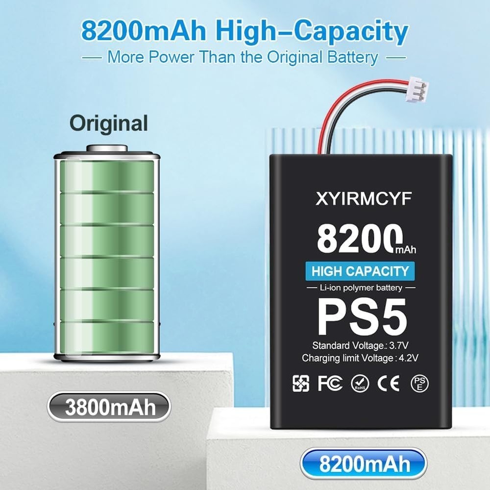 PS5 Controller Replacement Batteries - 2PCS 8200mAh 0-Cycle for CFI-ZCT1W
