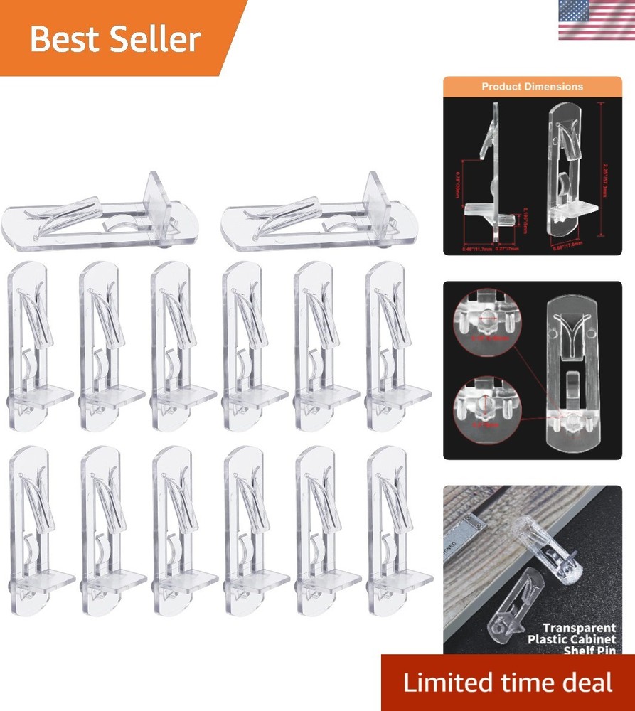 20 Pcs Clear Plastic Locking Shelf Pins - 5mm for Secure Shelf Support
