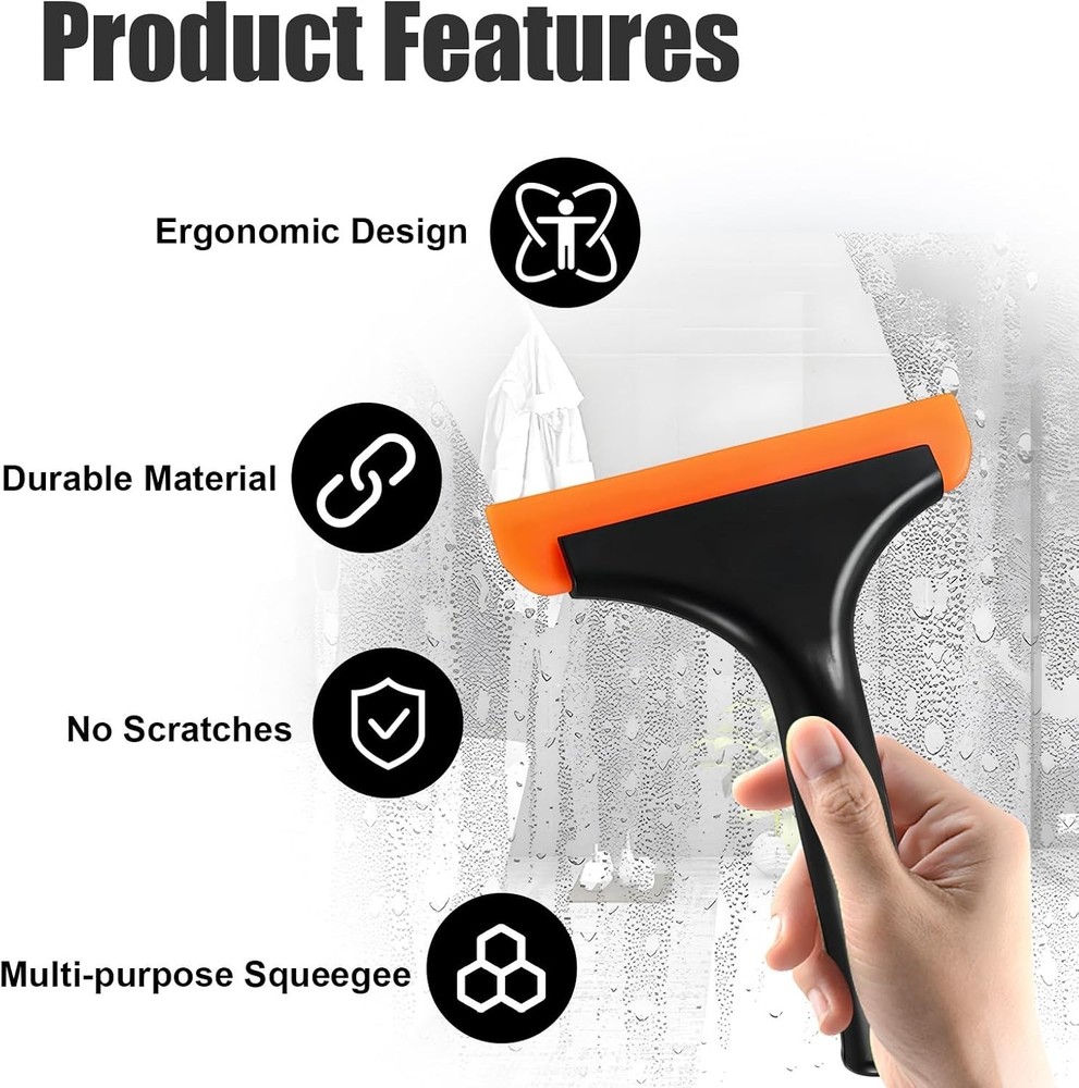 Small Silicone Window Squeegee, Car Windshield Water Blade Squeegee, Multifuncti
