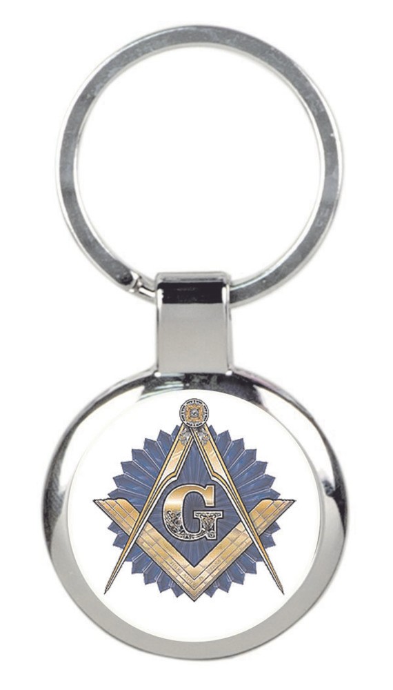 Masonic Emblem Full Color Key Tag (Silver) - (MAS-KTS)