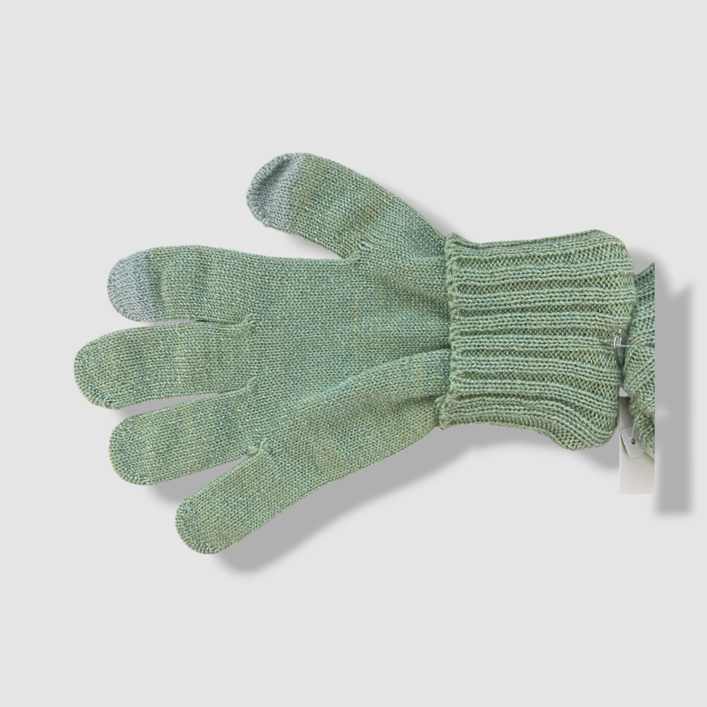 Style & Co Women's Green Solid Shine Tech-Tip Gloves OS