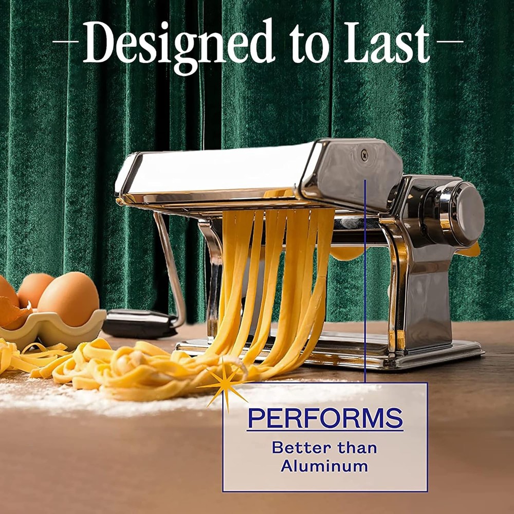 Pasta Maker W/ 7 Adjustable Thickness Settings 2 in 1 Noodle Maker W/ Rollers