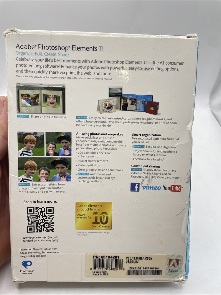 Adobe Systems 65193970 Photo/Image/Graphics Editing Will Not Work On Wind. 10/11