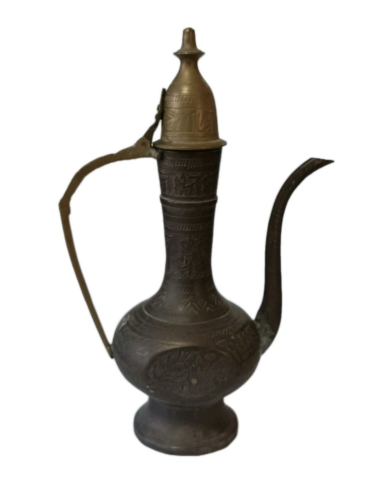 Vintage Solid Brass Dallah Tea Aftaba Water Ewer Pitcher 21cm