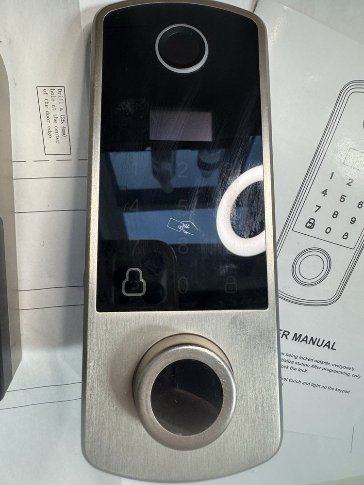 Smart door handle/lock Set Biometric Deadbolt BD-1 Silver/black Open Box