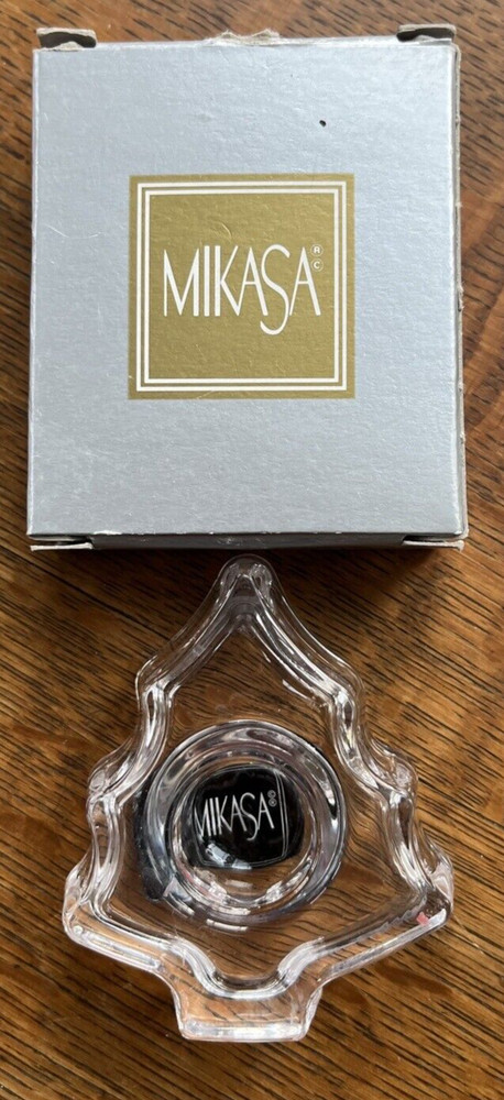 TINY MIKASA GLASS TANNENBAUM CANDLEHOLDER