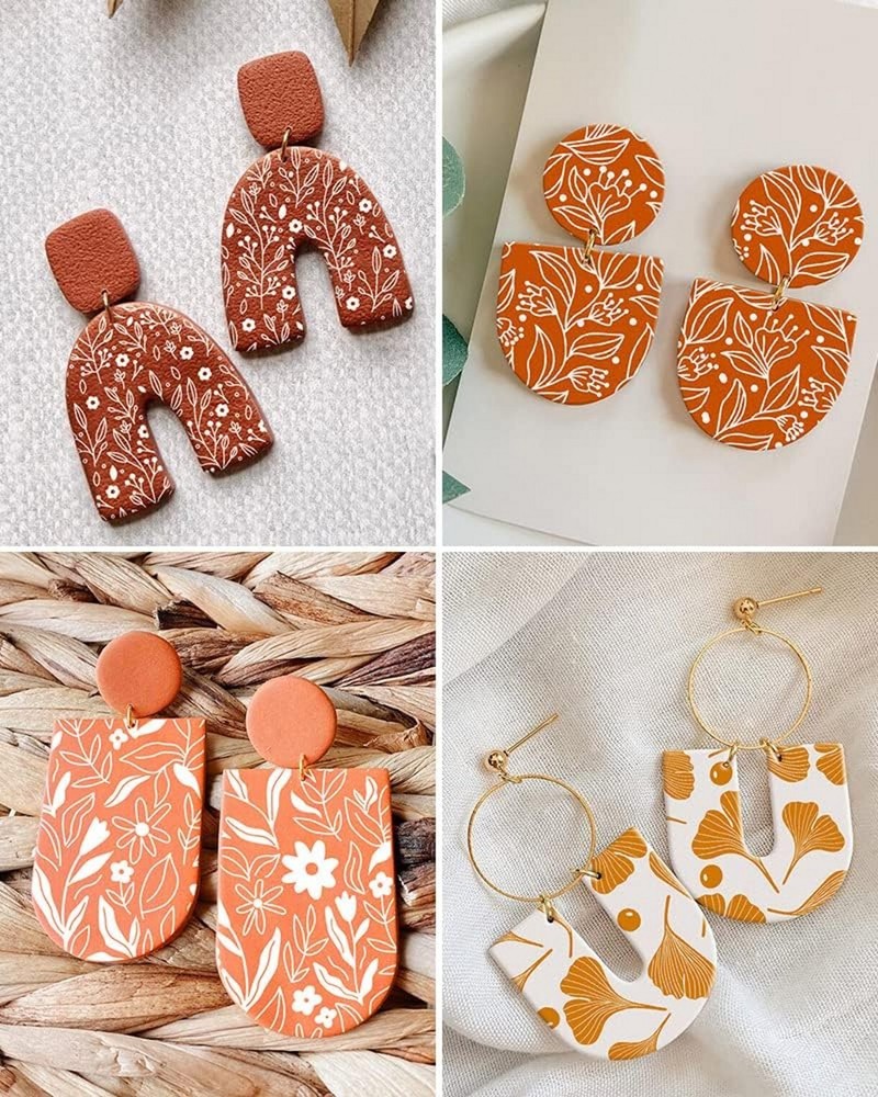 12 Design Stylish Pattern Polymer Clay Silkscreen Tool- Reusable Silkscreen Sten