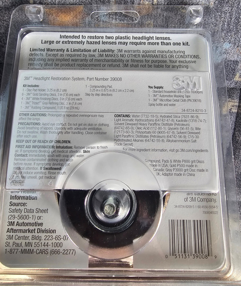 3M Headlight Lens Restoration System (Part# 39008)