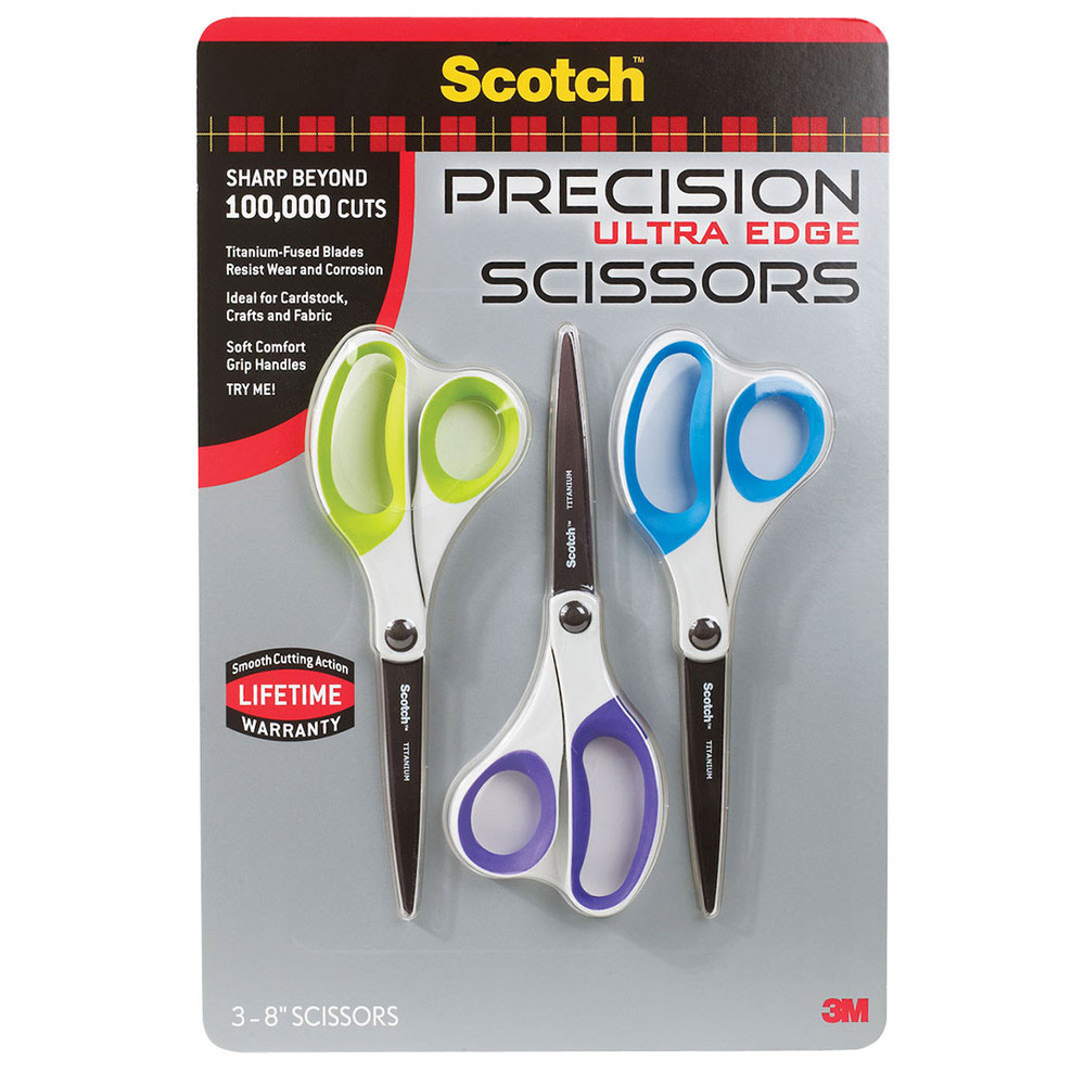 3M Scotch Precision Ultra Edge 8" Scissor, 3-Count