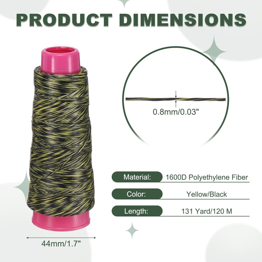 Archery Bow String Serving Thread Bowstring Thread 1600D & Yellow/Black
