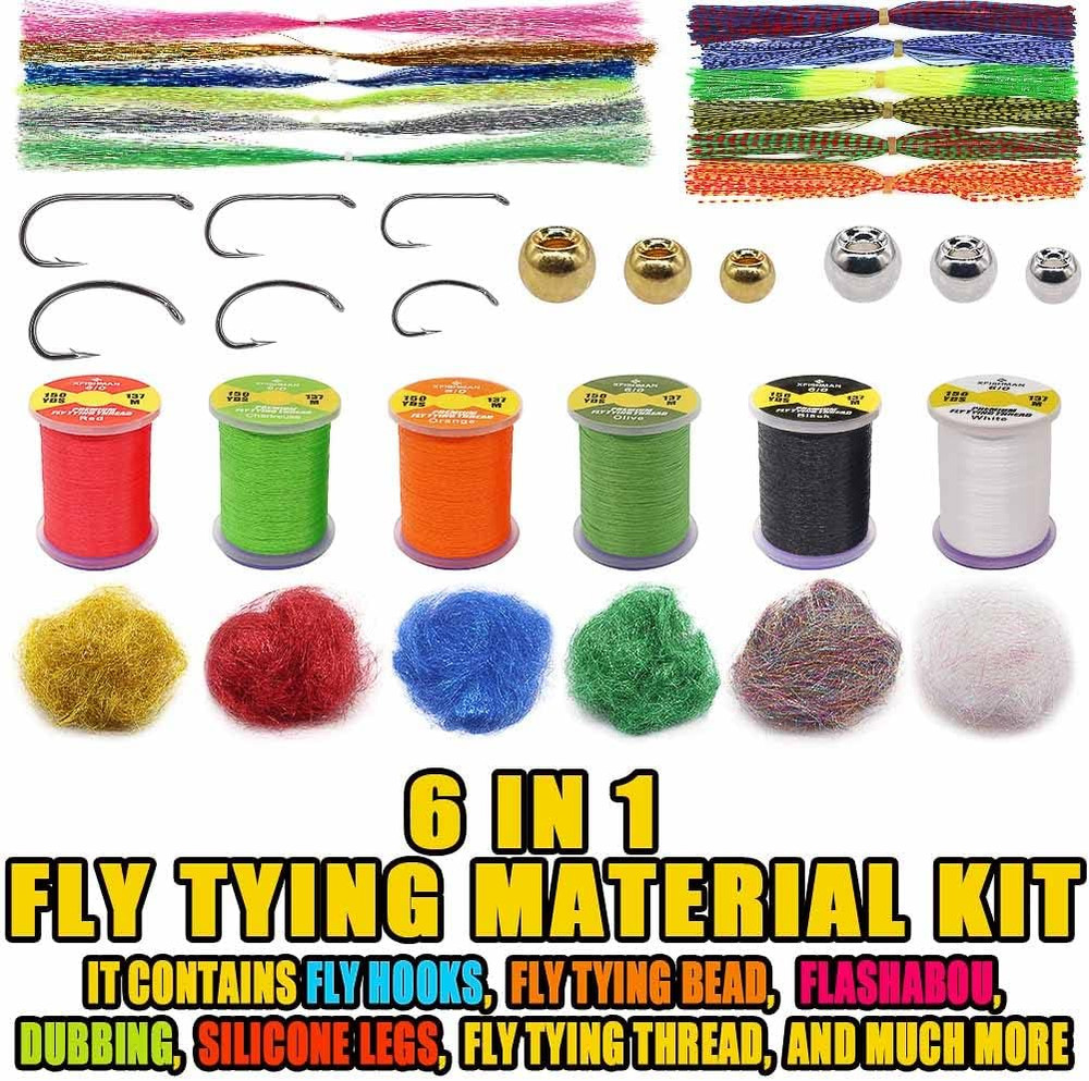 Beginner Fly Tying Kit - 120 Essential Materials and Tools Included