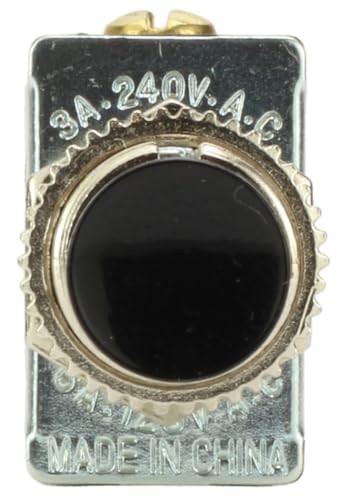 Fastronix 6A AC/DC Momentary Push Button Switch with Screw Terminals Black