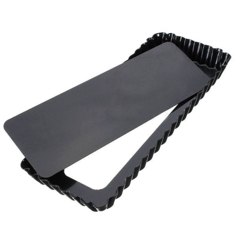 Rectangle Fluted Pie Tart Pan Mold Baking Removable Bottom Nonstick Tool